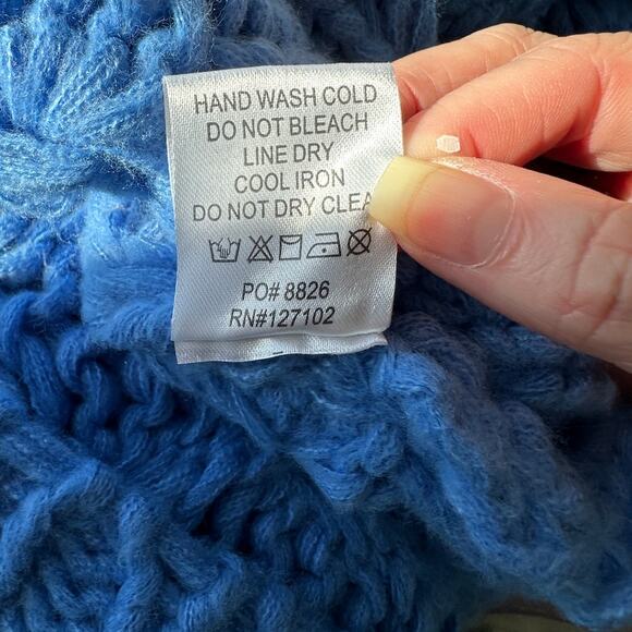 Vici Dusty Blue Chunky Knit Oversized Open Front Cardigan Sweater S - Picture 13 of 15